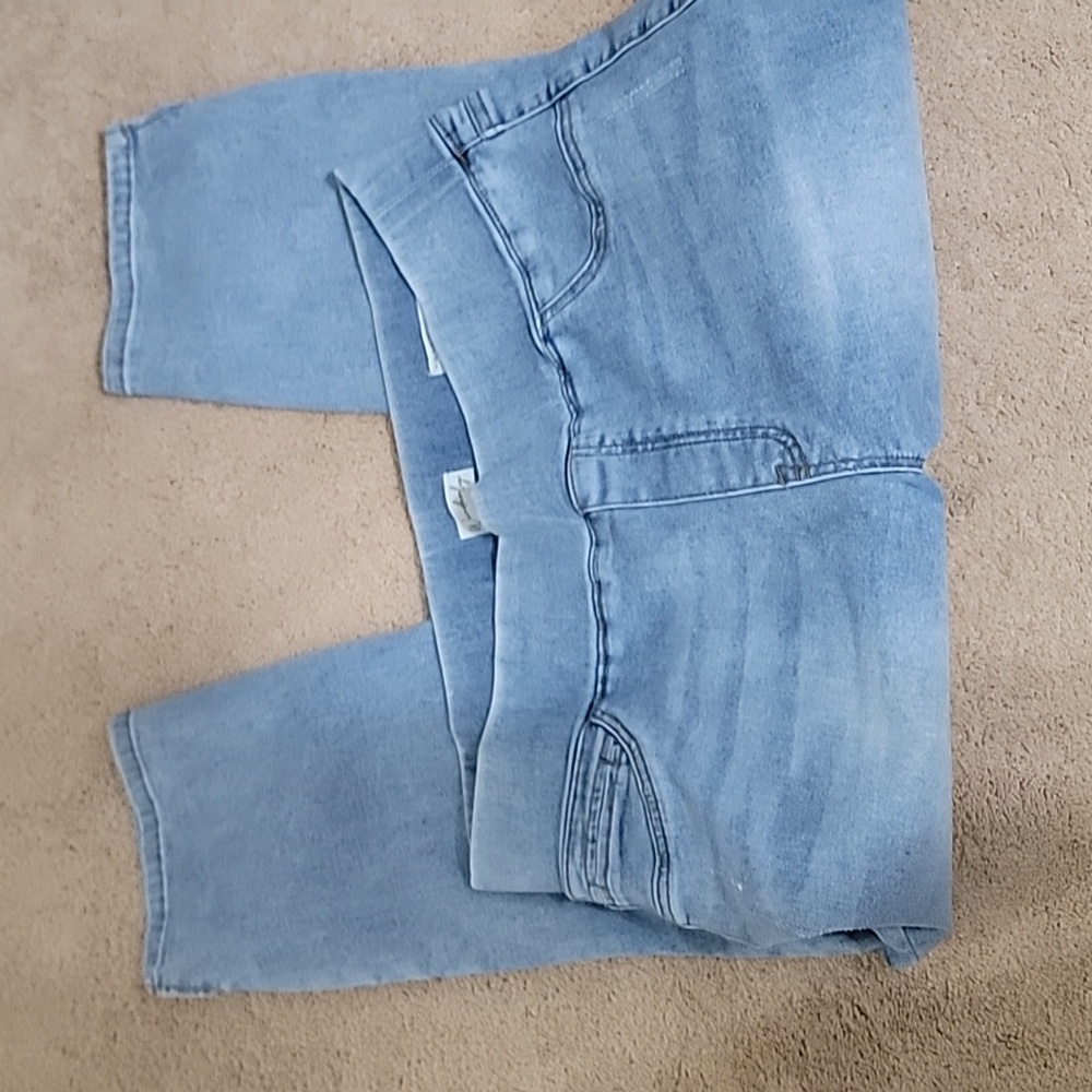 Wonderly high rise pull on skinny crop jeans size 14w